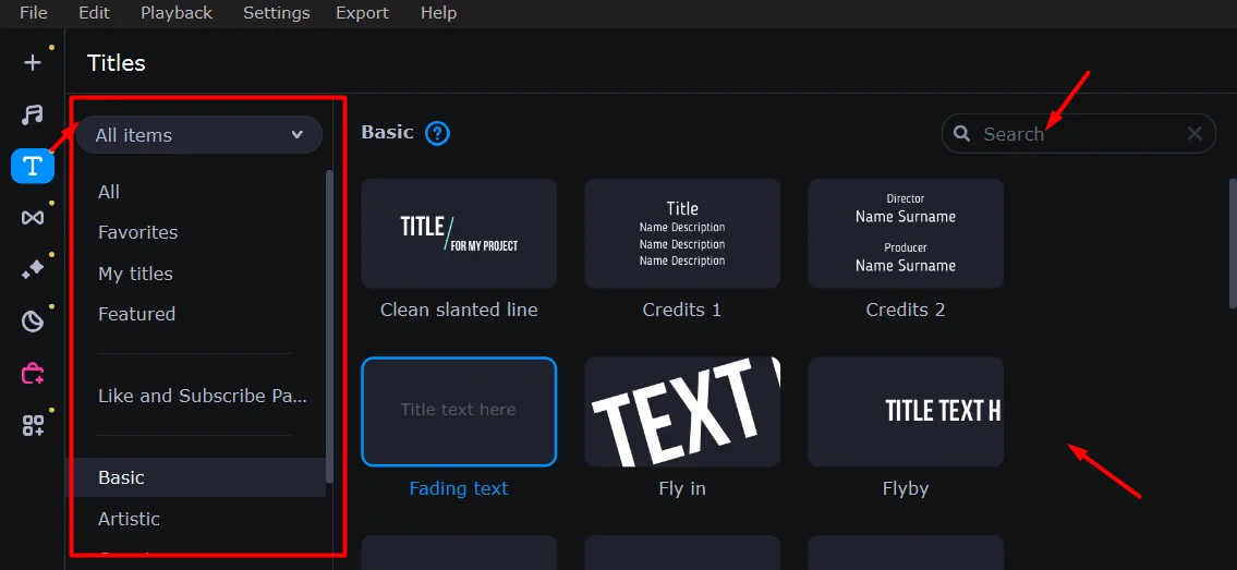 Text and Titles Feature In Movavi Video Editor