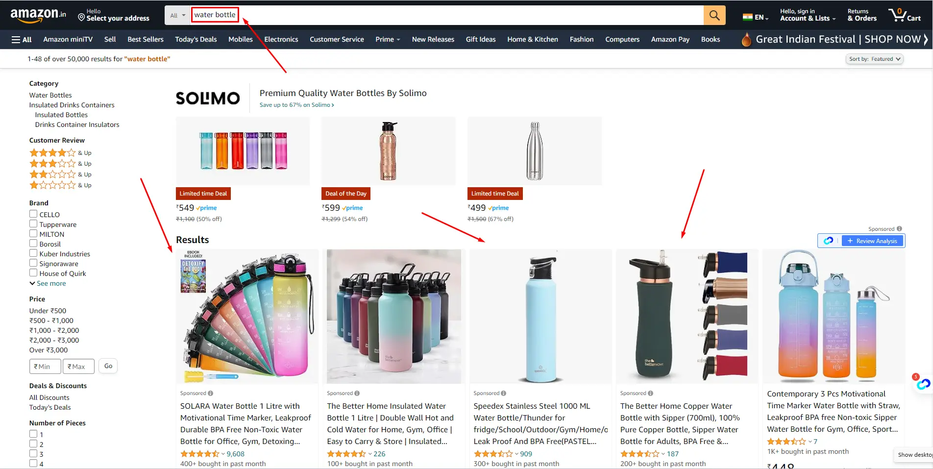 Search-results-of-Water-Bottle-in-Amazon