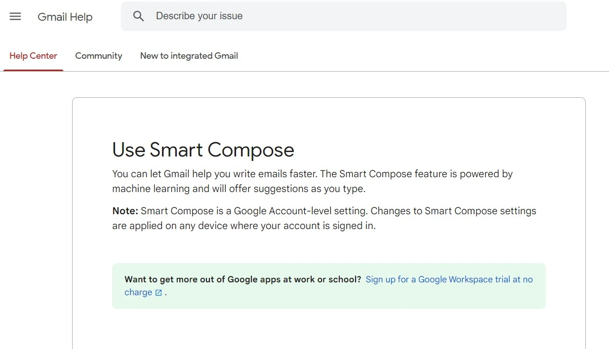 Gmail Smart Compose write email faster