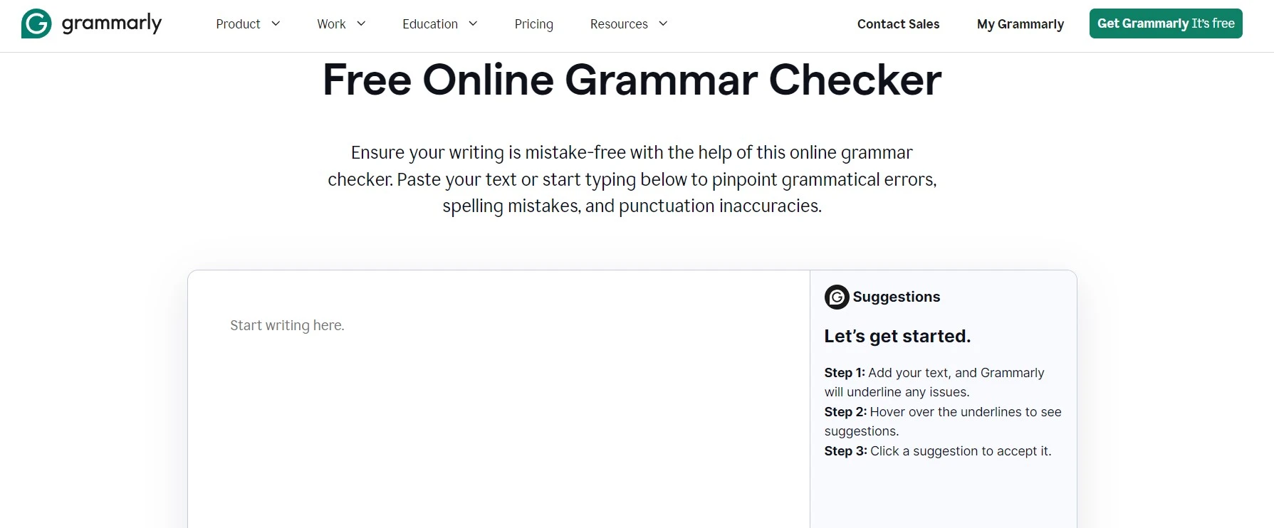Grammarly error-free writing software