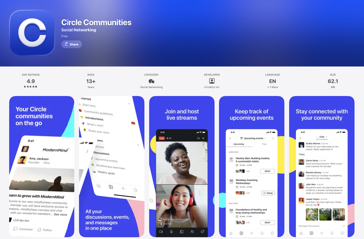 Circle community iOS app